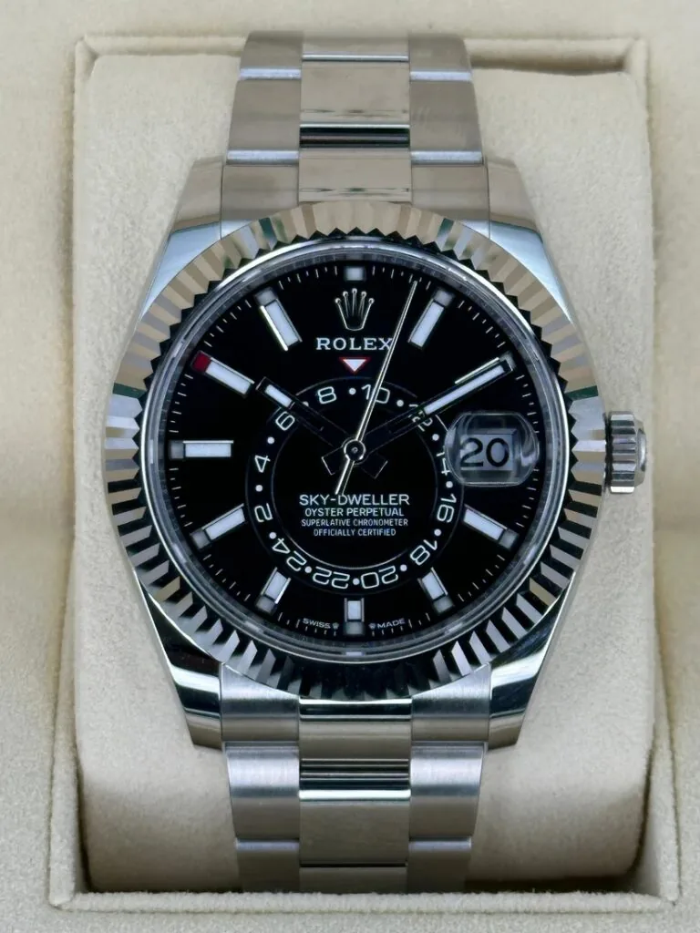 RLX Sky-Dweller 42mm 336934-0007/0008 Stainless Steel Black Dial Oyster