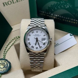 RLX Datejust 41mm Smooth Bezel White Roman Dial Jubilee - 126300