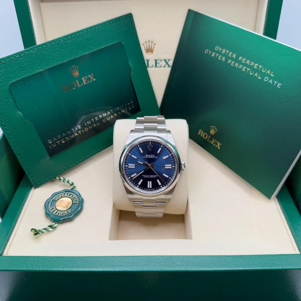 RLX Oyster Perpetual 41mm 124300-0003 Oyster Perpetual Stainless Steel Blue Index Dial Watch