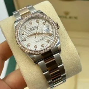 RLX Datejust 36mm 126281 Silver Palm Index Dial Jubilee Bracelet