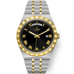 【7A Quality】TUDOR Royal Date/Day 41mm S&G Black Roman Dial Automatic Watch M28603-0003