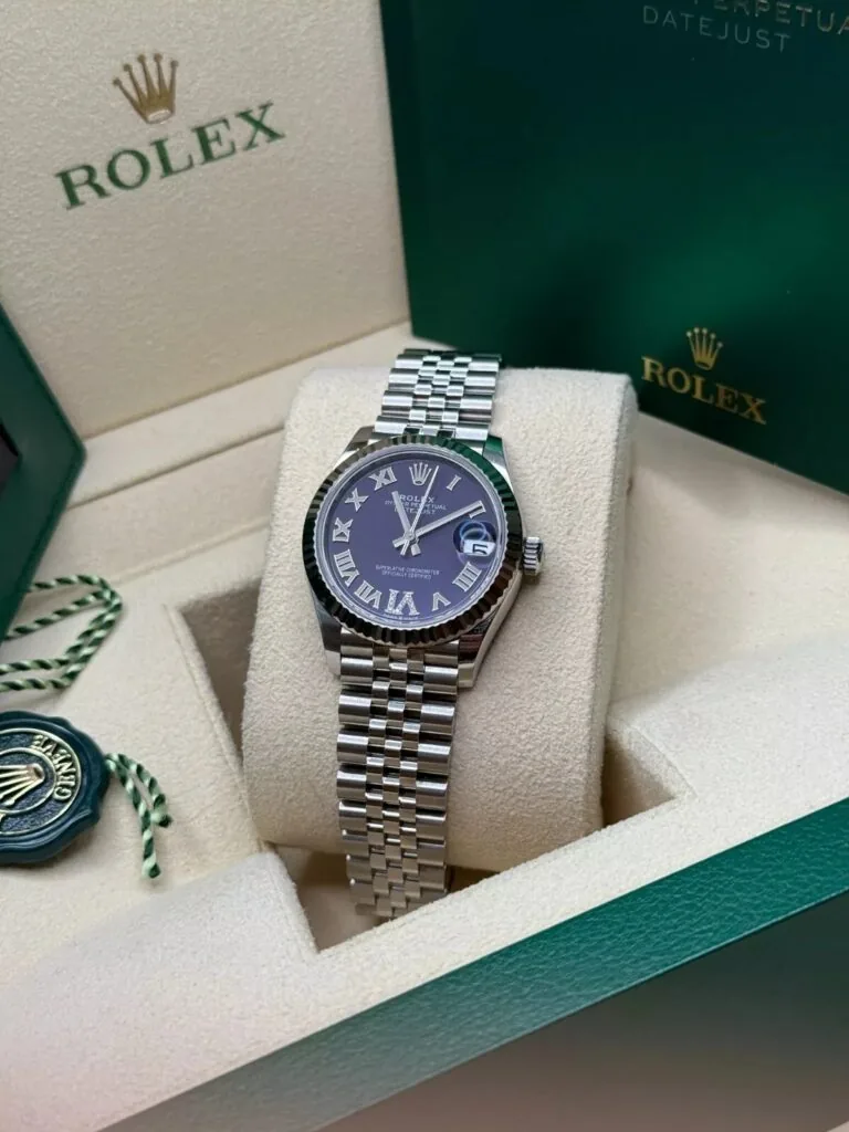 RLX Datejust m278274-0025/0026 Aubergine 31mm Dial Oyster Watch