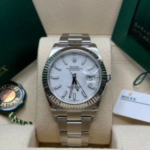 RLX Datejust 41mm White Index Oyster Stainless Steel Men’s Watch - 126334