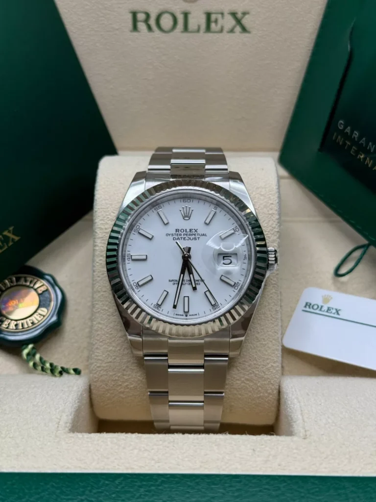 RLX Datejust 41mm White Index Oyster Stainless Steel Men’s Watch - 126334