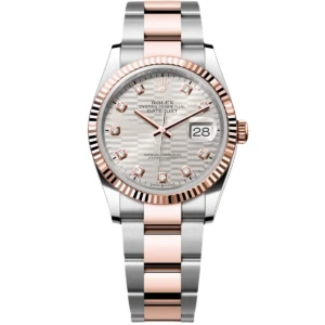 RLX Datejust 36mm 126231 Silver Fluted Motif Dial Oystersteel and Everose gold Bracelet