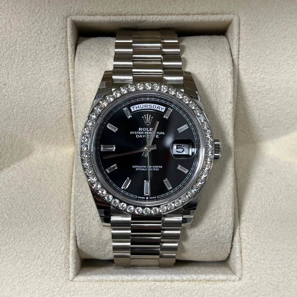 RLX Day-Date 40mm 228349RBR-0003 Bright Black Dial President Bracelet