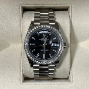 RLX Day-Date 40mm 228349RBR-0003 Bright Black Dial President Bracelet
