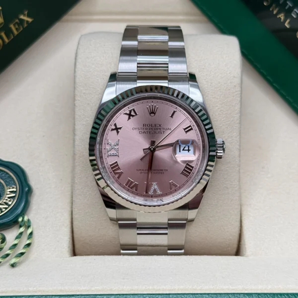 RLX Datejust 36mm 126234 Pink Roman Dial Oyster Stainless Steel