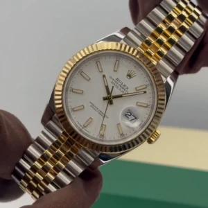 RLX Datejust 41mm 126333 White Index Oyster Steel and Yellow Gold Mens Watch