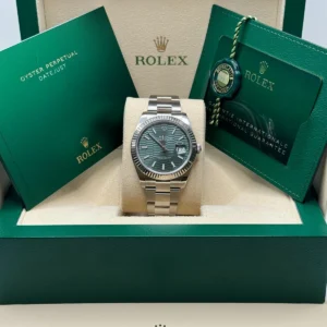 RLX Datejust 41mm 126334 Mint Green Fluted Motif Dial Oyster Bracelet