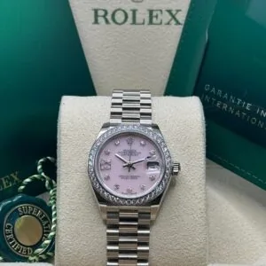 RLX Lady-Datejust 31mm 279139RBR Pink Opal Diamond Dial and Diamond Bezel White Gold Bracelet