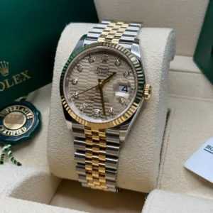 RLX Datejust 36mm 126233 Champagne Fluted Motif Diamond Dial Jubilee Bracelet