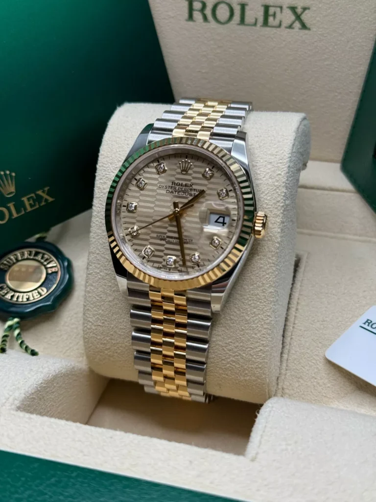 RLX Datejust 36mm 126233 Champagne Fluted Motif Diamond Dial Jubilee Bracelet