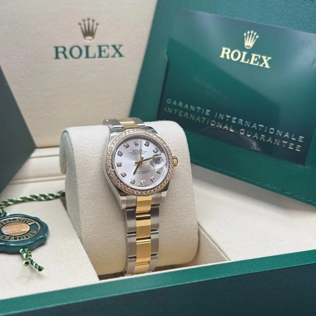 RLX Lady-Datejust 31mm 279383RBR Silver Diamond Dial Yellow Rolesor Oyster Bracelet