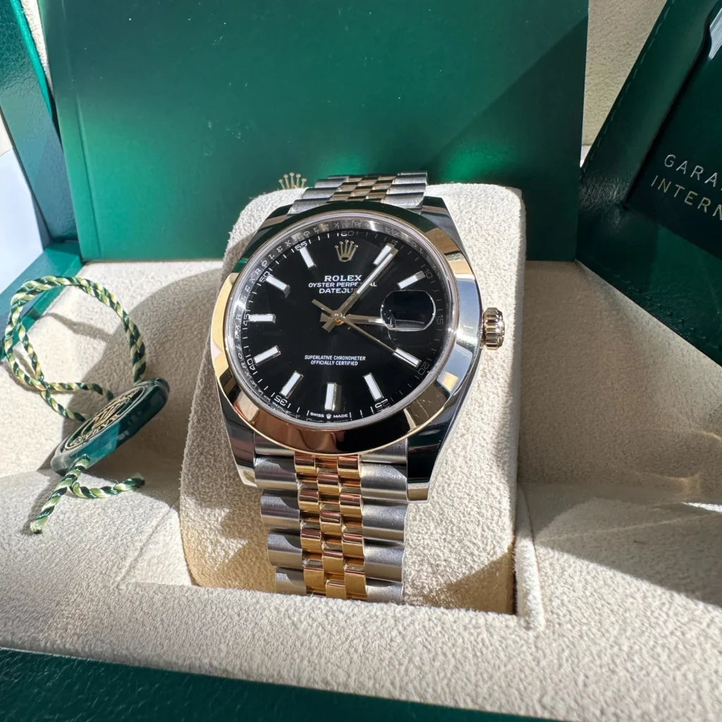 RLX Datejust 41mm 126303 Black Index Jubilee 41mm Steel and Yellow Gold Mens Watch