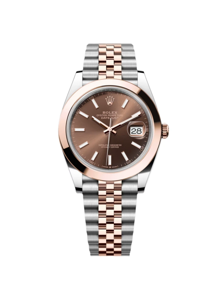 RLX Datejust 41mm 126301 Chocolate Index Oyster Steel and Everose Gold Watch
