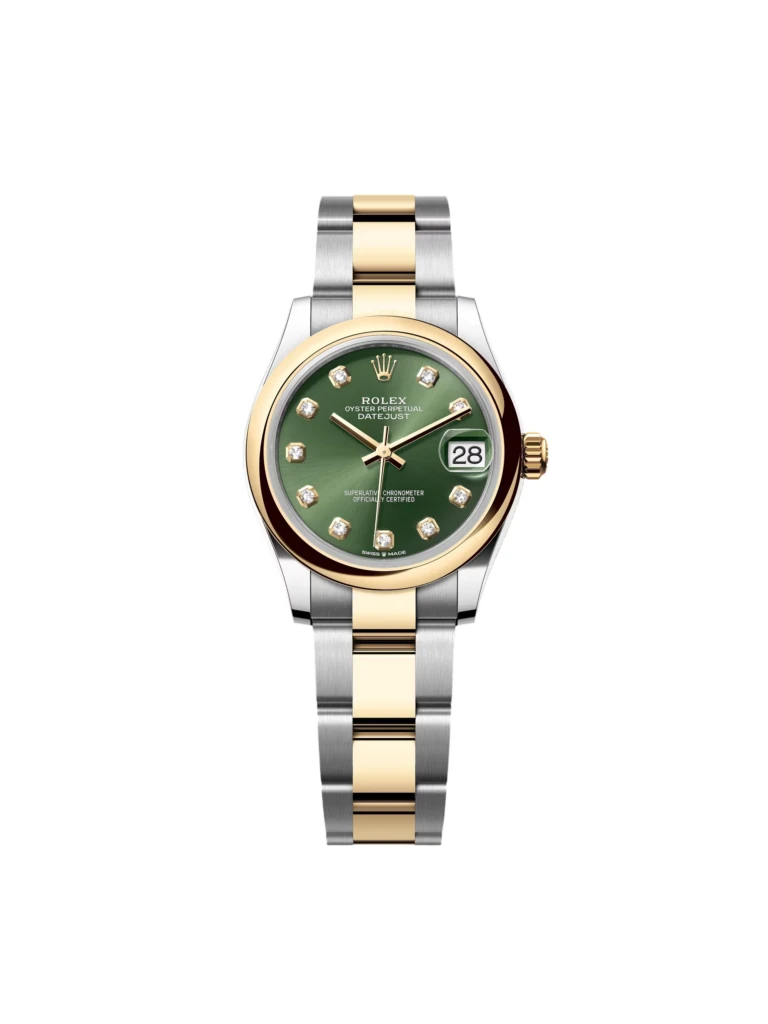 RLX Datejust m278243-0029/0030 31mm Olive Green Dial Yellow Rolesor Oyster Watch