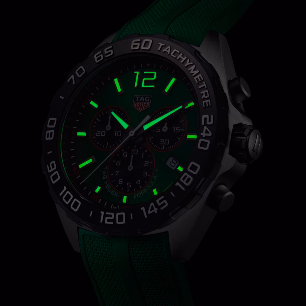 【7A Quality】TAG Heuer Formula 1 Quartz Chronograph 200M 43mm Mens Watch Green Rubber CAZ101AP.FT8056