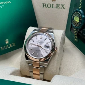 RLX Datejust 41mm 126331 Sundust Index Oyster Steel and Everose Gold Watch
