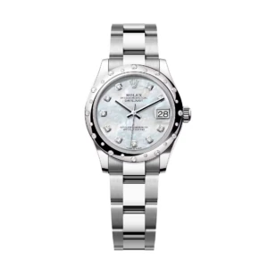 RLX Datejust m278344-0005/0006 Mother-of-Pearl Dial 31mm Domed Diamond Oyster Watch