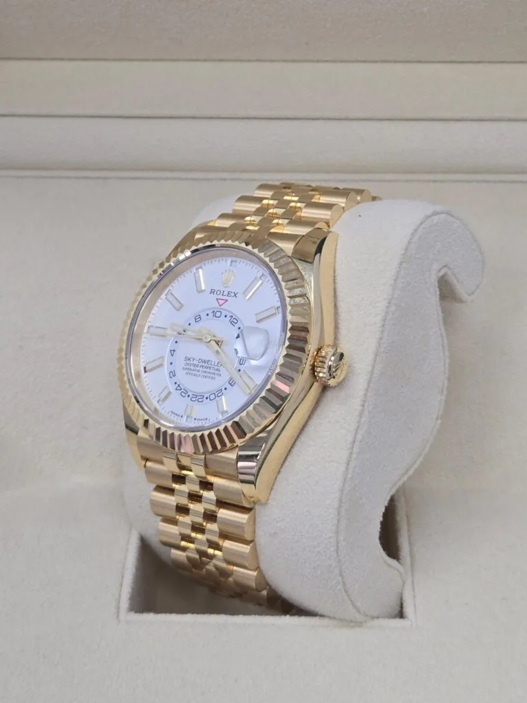 RLX Sky-Dweller 42mm 336938-0003/0006 Yellow Gold White Dial Jubilee