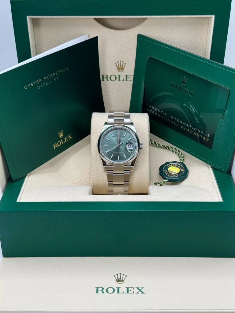 RLX Datejust 36mm 126200 Mint Green Dial Stainless Steel Oyster Bracelet Watch