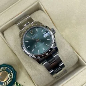 RLX Datejust m278344-0019/0020 Mint Green Dial 31mm Domed Diamond Oyster Watch