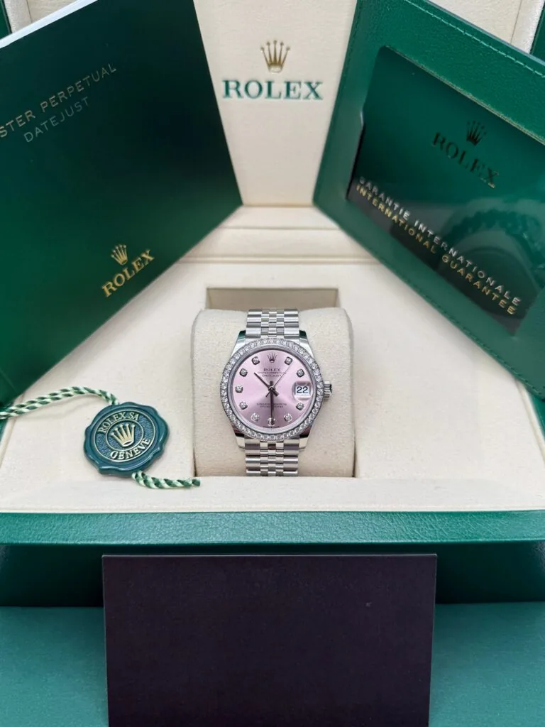 RLX Datejust m278384RBR-0035/0036 Pink 31mm Dial Oyster Watch
