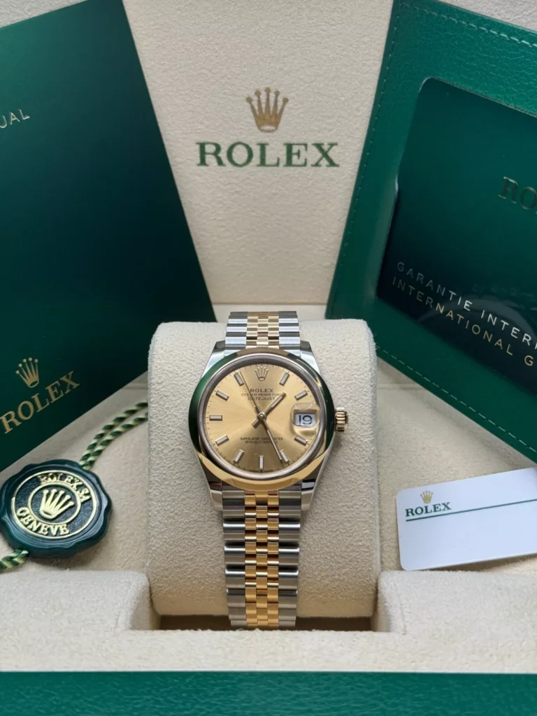 RLX Datejust m278243-0013/0014 31mm Champagne Dial Yellow Rolesor Oyster Watch