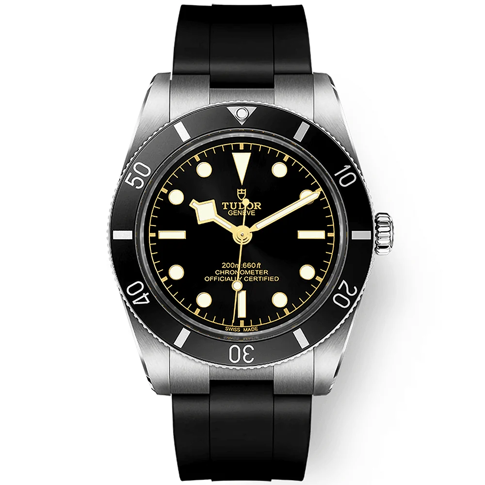 【7A Quality】TUDOR Black Bay 54 37mm Black Dial & Bezel Automatic Rubber Strap Watch M79000N-0002