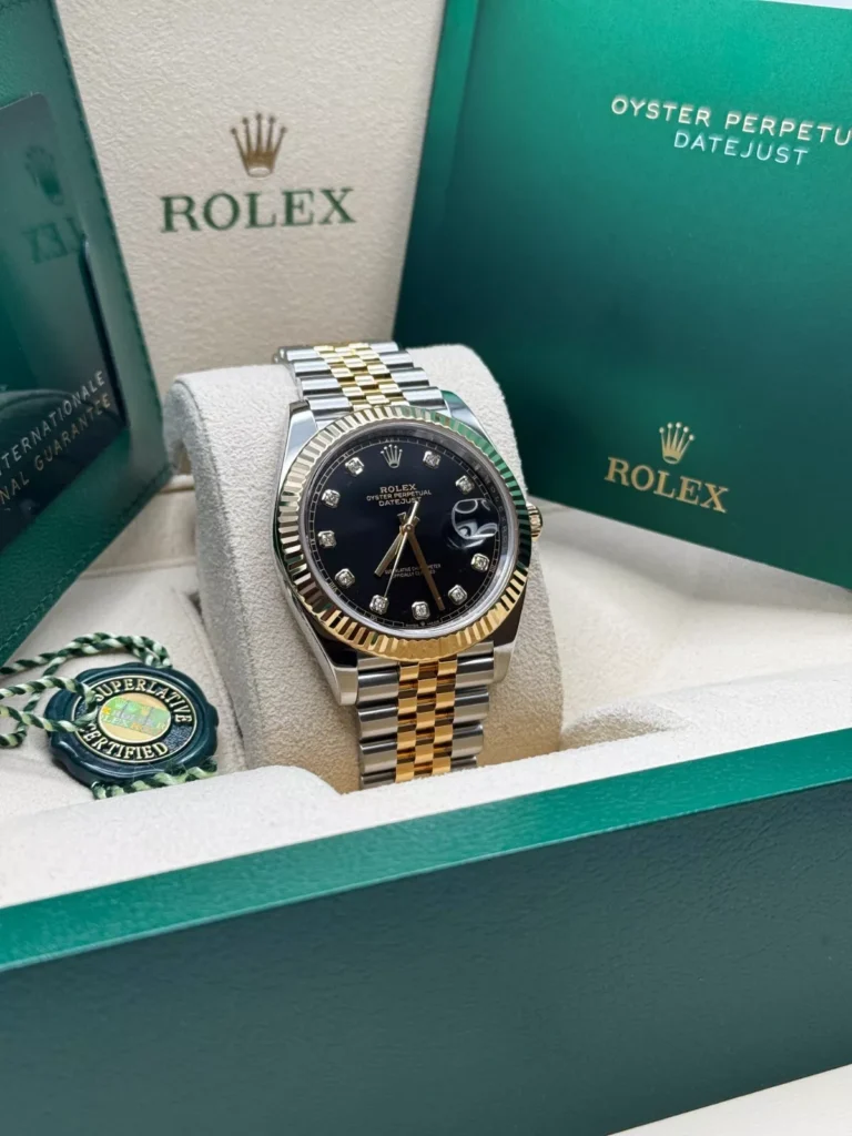 RLX Datejust 41mm 126333 Black Diamond Jubilee Steel and Yellow Gold Men’s Watch