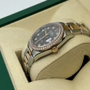 RLX Datejust 36mm 126281 Slate Fluted Motif Diamond Dial Diamond Bezel and Oyster Bracelet