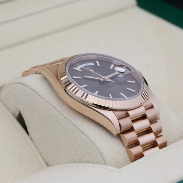 RLX Day-Date "President" 40mm Everose Gold Chocolate Index Dial - 228235