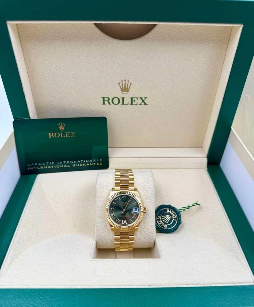 RLX Datejust m278278-0030 Olive Green 31mm Dial President Bracelet Watch