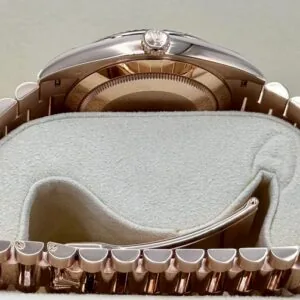 RLX Day-Date "President" 40mm Everose Gold Mother of Pearl Diamond Baguette Dial - 228235