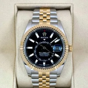 RLX Sky-Dweller 42mm 336933-0003/0004 Two-Tone Yellow Gold Black Dial Jubilee