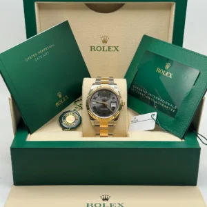 RLX Datejust 41mm 126333 Two-Tone Yellow Gold Fluted Bezel "Wimbledon" Dial Oyster