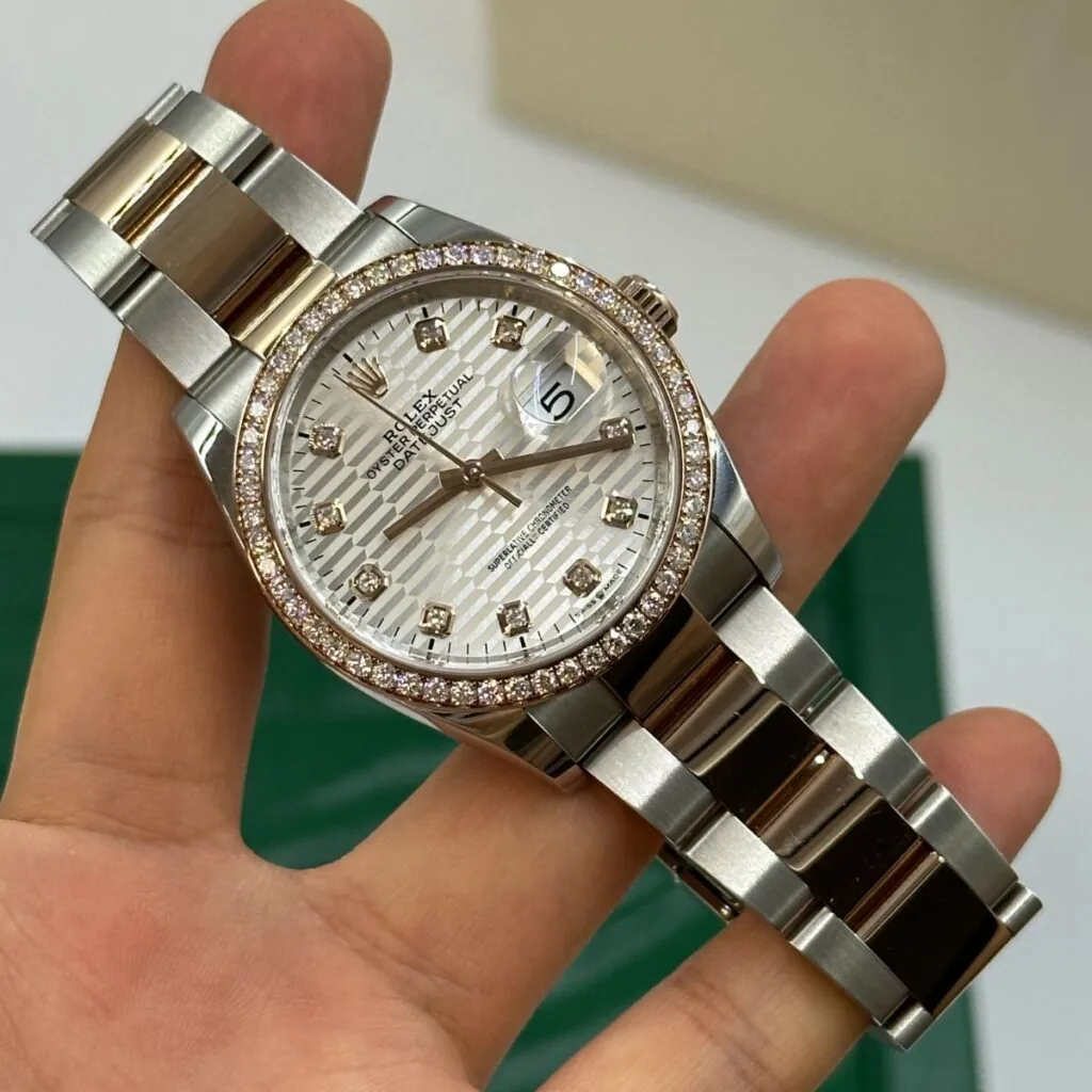 RLX Datejust 36mm 126281 Silver Palm Index Dial Jubilee Bracelet