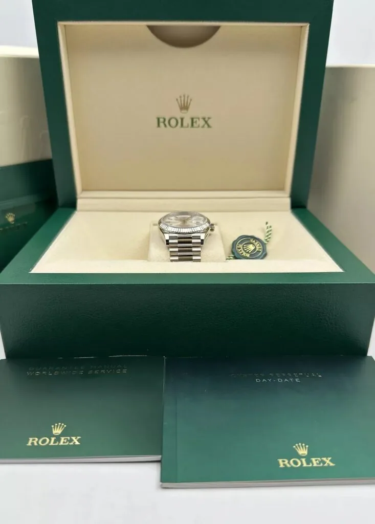 RLX Day-Date "President" 40mm Silver Diamonds Dial 228236-0002