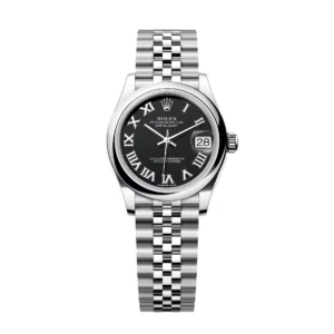 RLX Datejust m278240-0001/0002 31mm Black Roman Domed Bezel Oyster Oystersteel