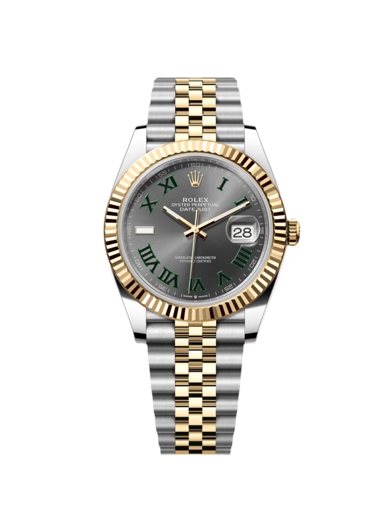 RLX Datejust 41mm 126333 Two-Tone Yellow Gold Fluted Bezel "Wimbledon" Dial Oyster