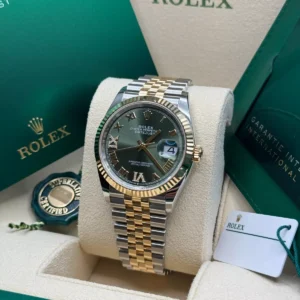 RLX Datejust 36mm 126233 Olive-green Roman Diamond Dial Two-Tone Jubilee Bracelet