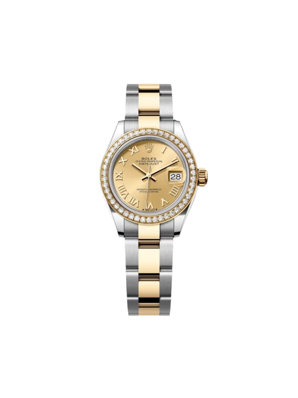 RLX Lady-Datejust 31mm 279383RBR Champagne Roman Dial Yellow Rolesor Oyster Bracelet