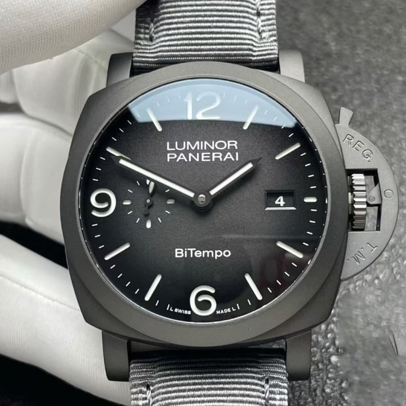 【7A Quality】Panerai Luminor BiTempo Titanium DLC - New York 44mm PAM01467